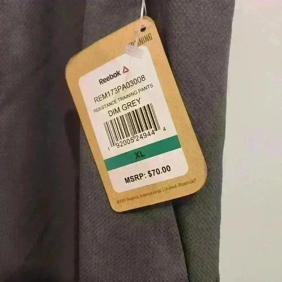 Reebok Men's Resistance Training Sweat Pants Joggers in Dim Grey NWT $70 - Picture 6 of 9